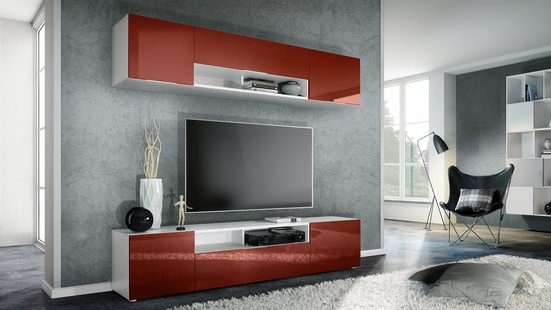 Tv Stand Set Mogan in White / Various Front Color
