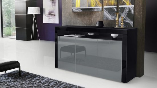 Sideboard Valencia - Black Matt / Various Front Colors