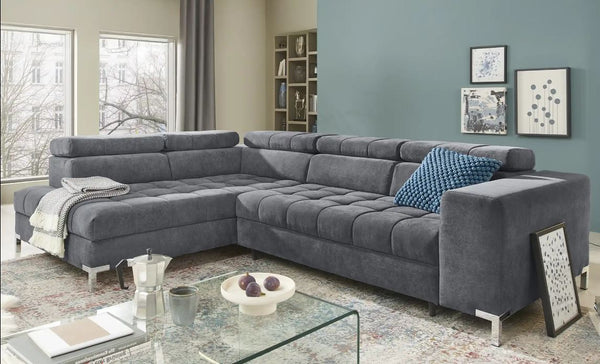 Sectional "Arte" in Fabric + Bed Function