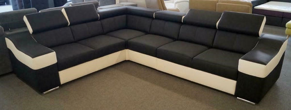 Sectional "Ewa II" in Black / White - IN STOCK