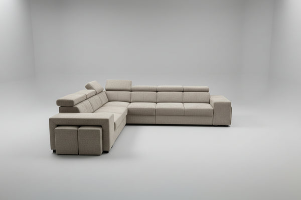 Sectional Harmony in Grey Fabric