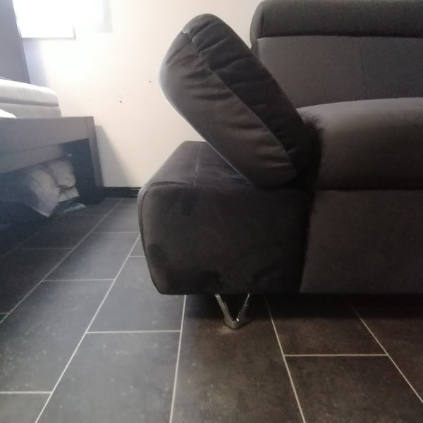 Sectional "Atlanta" in Dark Anthrazit + Bed Function