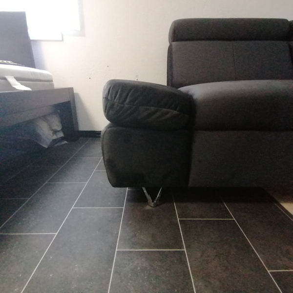 Sectional "Atlanta" in Dark Anthrazit + Bed Function