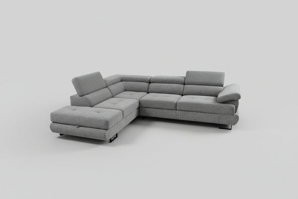 Sectional Luton in Grey Fabric