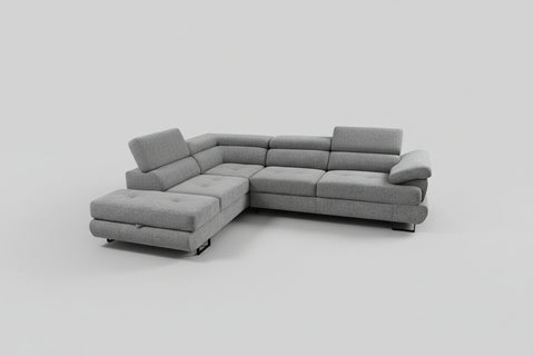 Sectional Luton in Grey Fabric