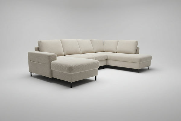 U-Shape Sectional "Lotus" in Beige Fabric