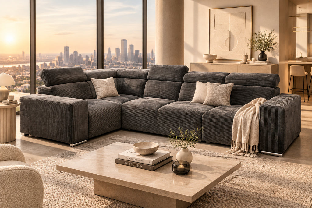 Sectional Evita in Dark Grey