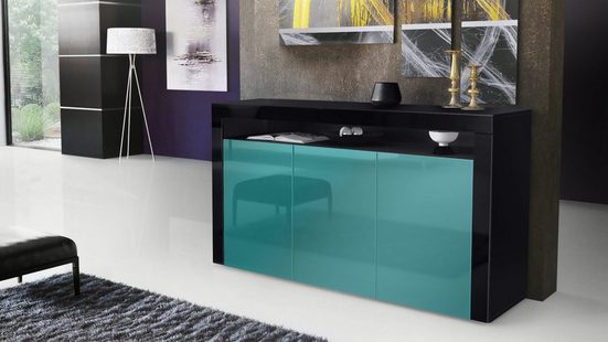 Sideboard Valencia - Black Matt / Various Front Colors