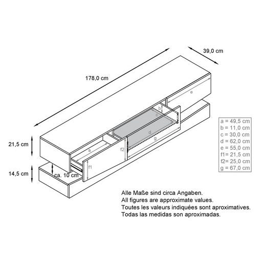 Modern Wall Mounted Tv Stand "City" In White Matt Body