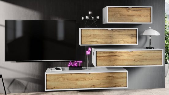 Wall Unit "Lana V2" with Black Body + Various Color Fronts