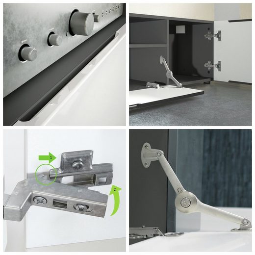 TV Stand Mogan in Black / Various Front Color