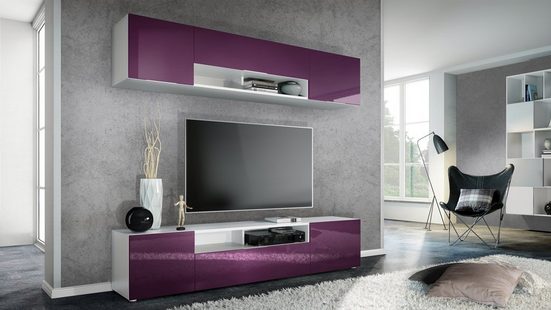 Tv Stand Set Mogan in White / Various Front Color