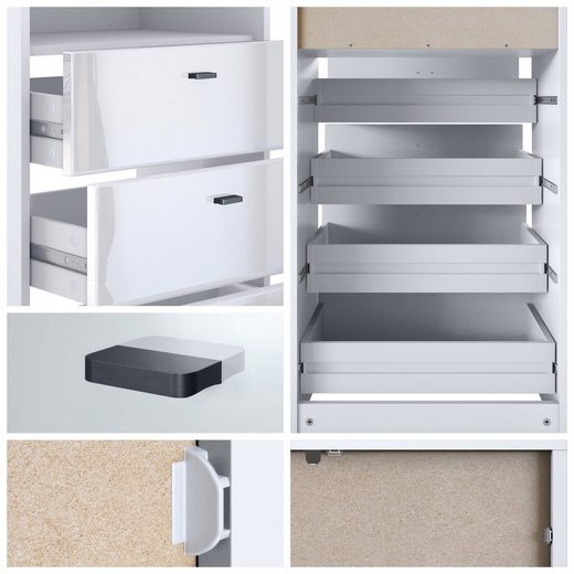 Storage Unit "Pinio V4" in White/Fronts in Various Colors