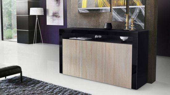Sideboard Valencia - Black Matt / Various Front Colors