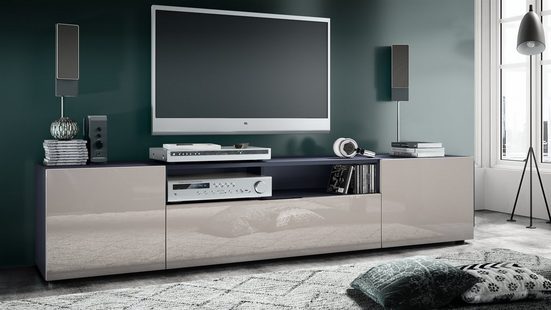 TV Stand Mogan in Black / Various Front Color