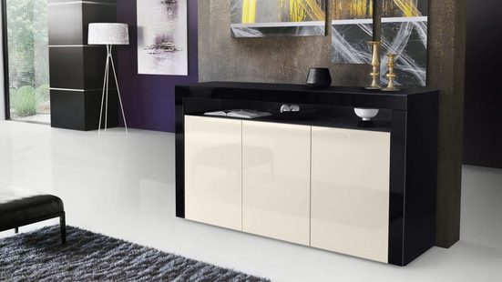 Sideboard Valencia - Black Matt / Various Front Colors