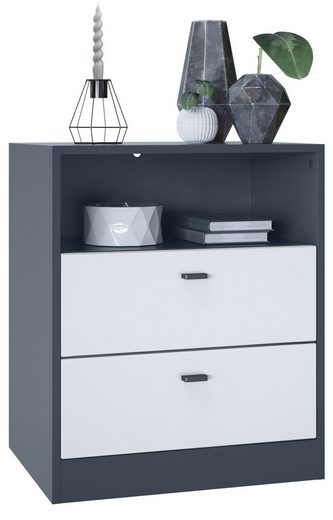 Storage Unit "Pinio V2" in Black/Fronts in Various Colors