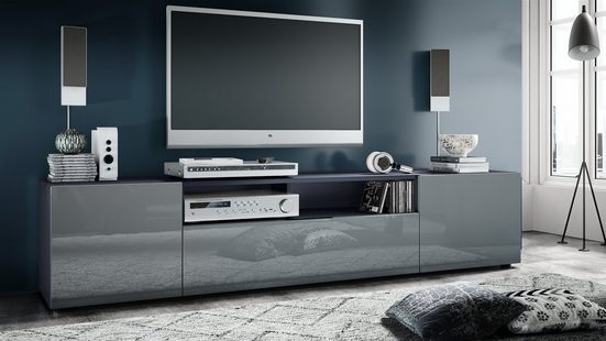 TV Stand Mogan in Black / Various Front Color