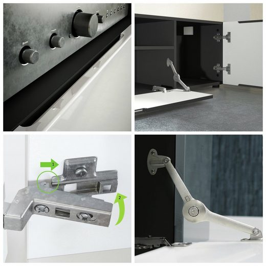 Tv Stand Set Mogan in Black Matt / Various Front Color