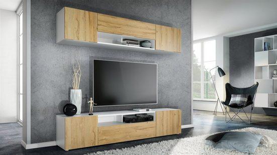 Tv Stand Set Mogan in White / Various Front Color