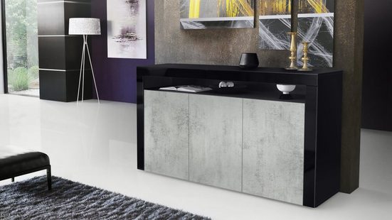 Sideboard Valencia - Black Matt / Various Front Colors