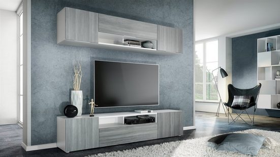 Tv Stand Set Mogan in White / Various Front Color