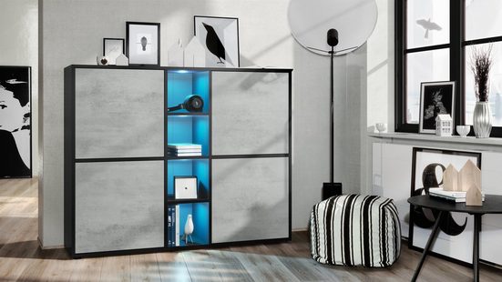 Cuba "Highboard V3" in Black Matt