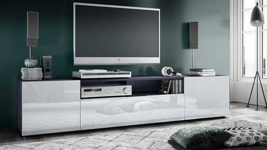 TV Stand Mogan in Black / Various Front Color