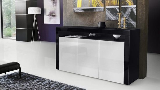 Sideboard Valencia - Black Matt / Various Front Colors