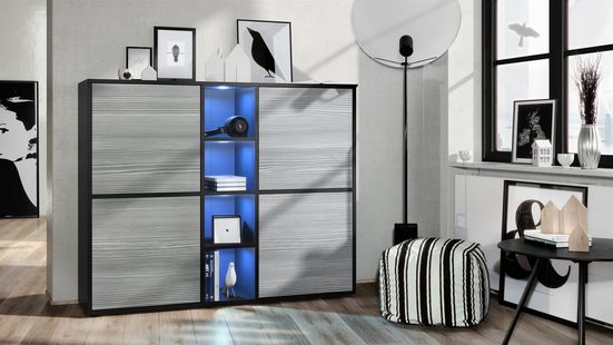 Cuba "Highboard V3" in Black Matt