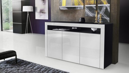 Sideboard Valencia - Black Matt / Various Front Colors