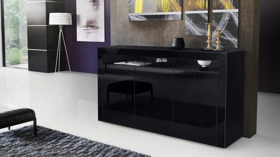Sideboard Valencia - Black Matt / Various Front Colors