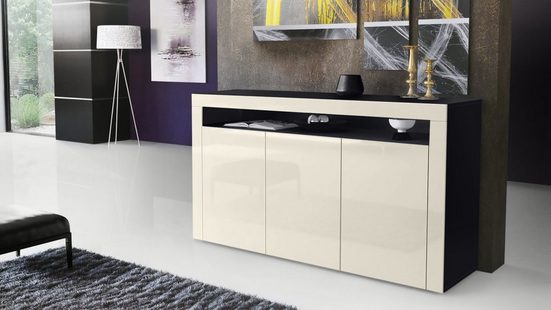 Sideboard Valencia - Black Matt / Various Front Colors