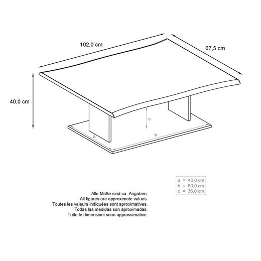 Coffee Table "Melo" in Various Colors