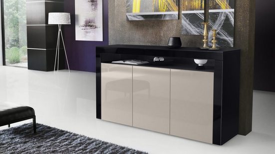 Sideboard Valencia - Black Matt / Various Front Colors