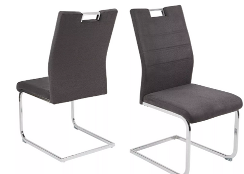 Dining Chair 'Sally" in Grey PU Leather