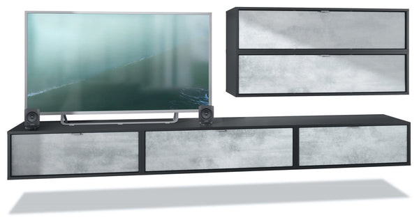 Wall Unit "Lana V3" with Black Body + Various Color Fronts