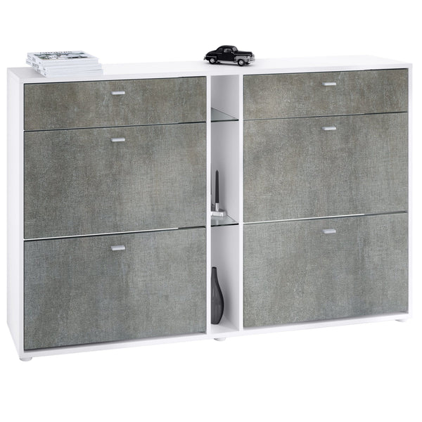 Shoe Cabinet Today in White with different color Fronts