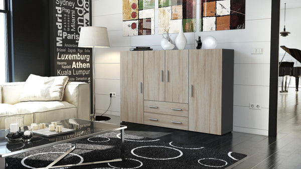 Highboard "Nora" in Black Matt