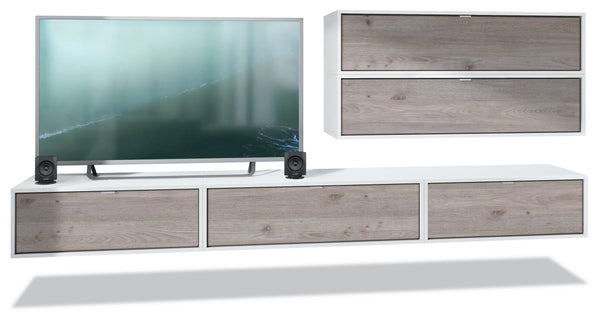 Wall Unit "Lana V3" with White Body + Various Color Fronts