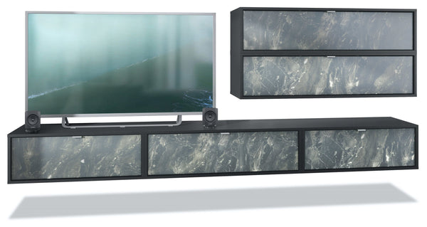 Wall Unit "Lana V3" with Black Body + Various Color Fronts