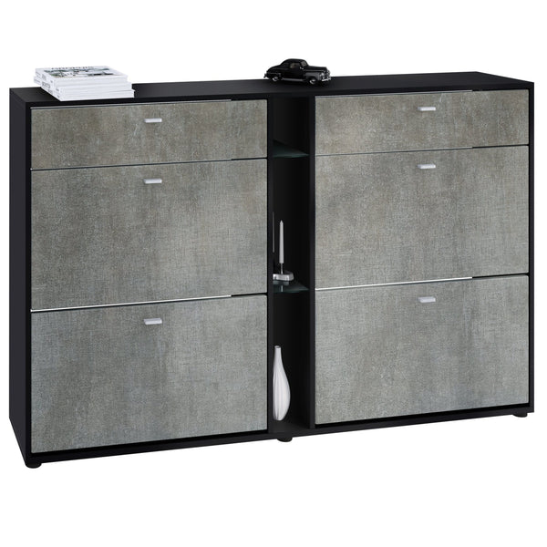 Shoe Cabinet Today in Black with different color Fronts