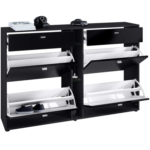 Shoe Cabinet Today in Black with different color Fronts