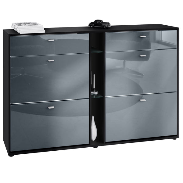 Shoe Cabinet Today in Black with different color Fronts