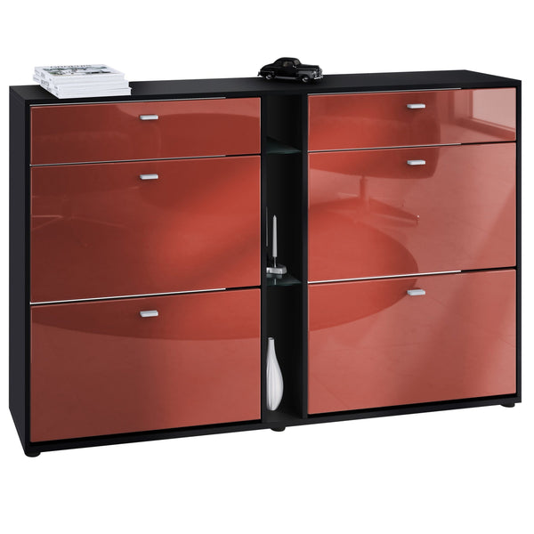 Shoe Cabinet Today in Black with different color Fronts
