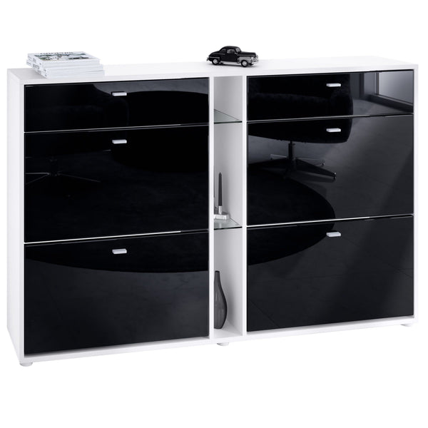 Shoe Cabinet Today in White with different color Fronts