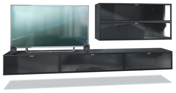 Wall Unit "Lana V3" with Black Body + Various Color Fronts