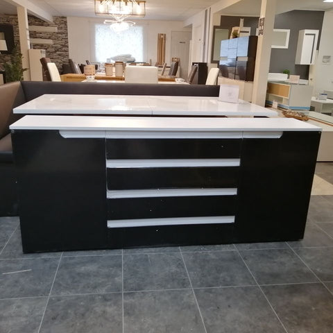 Open Box - Sideboard Sylt V2 in White/Black High Gloss