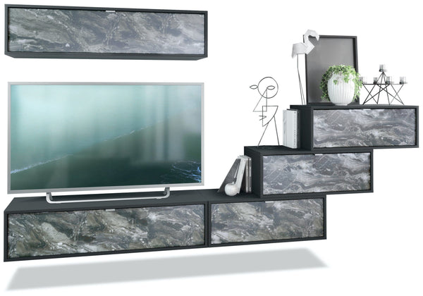 Wall Unit "Lana V1" with Black Body + Various Color Fronts