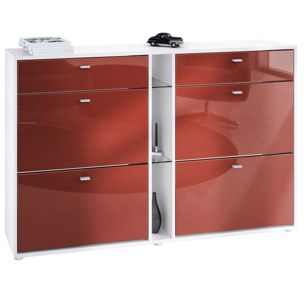 Shoe Cabinet Today in White with different color Fronts